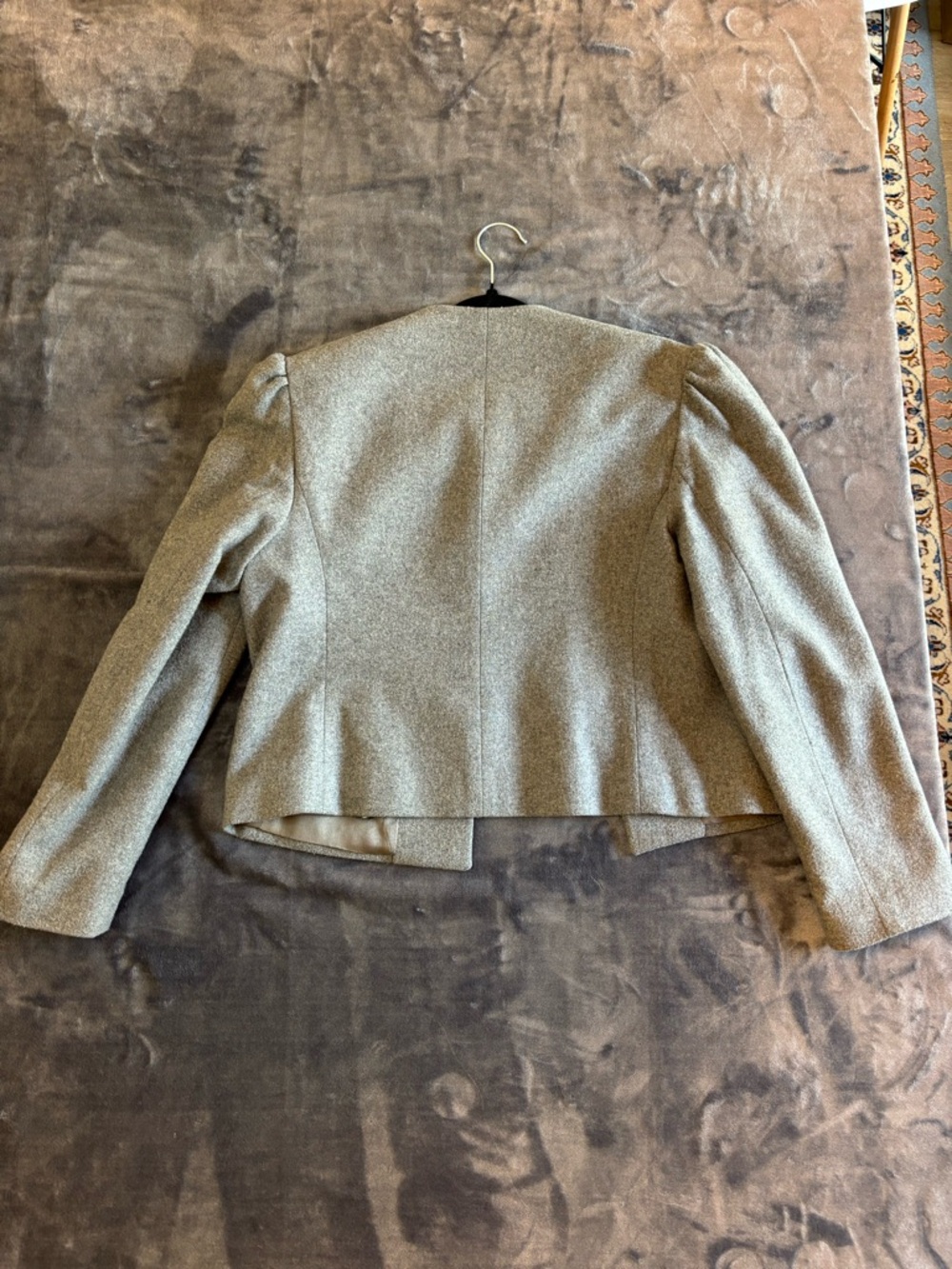 Vintage 80s Kay Warner José Chevron Cropped Jacket Structured Shoulder Blazer 6 - Picture 3 of 7
